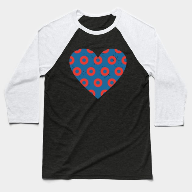 Phish Fishman Donut Heart Baseball T-Shirt by NeddyBetty